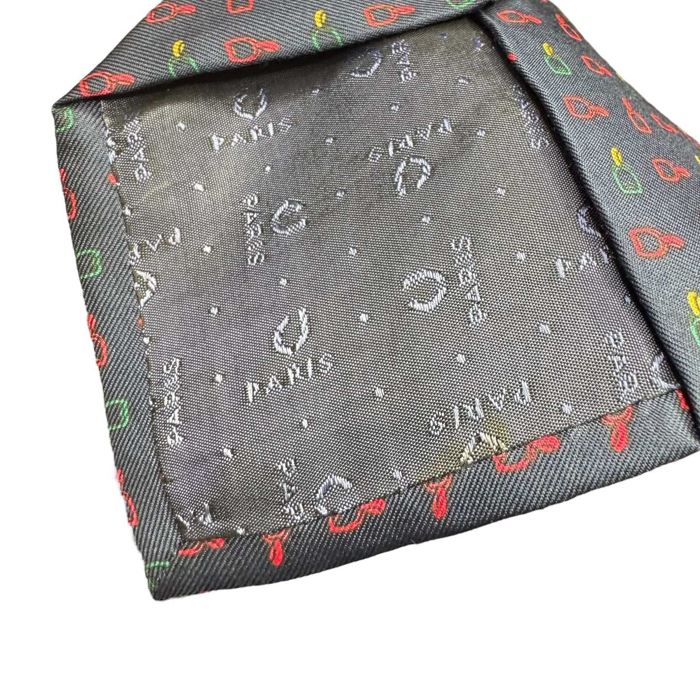 【7606】良品！シャルルジョルダン　ネクタイ　ネイビー系