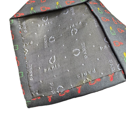 【7606】良品！シャルルジョルダン　ネクタイ　ネイビー系