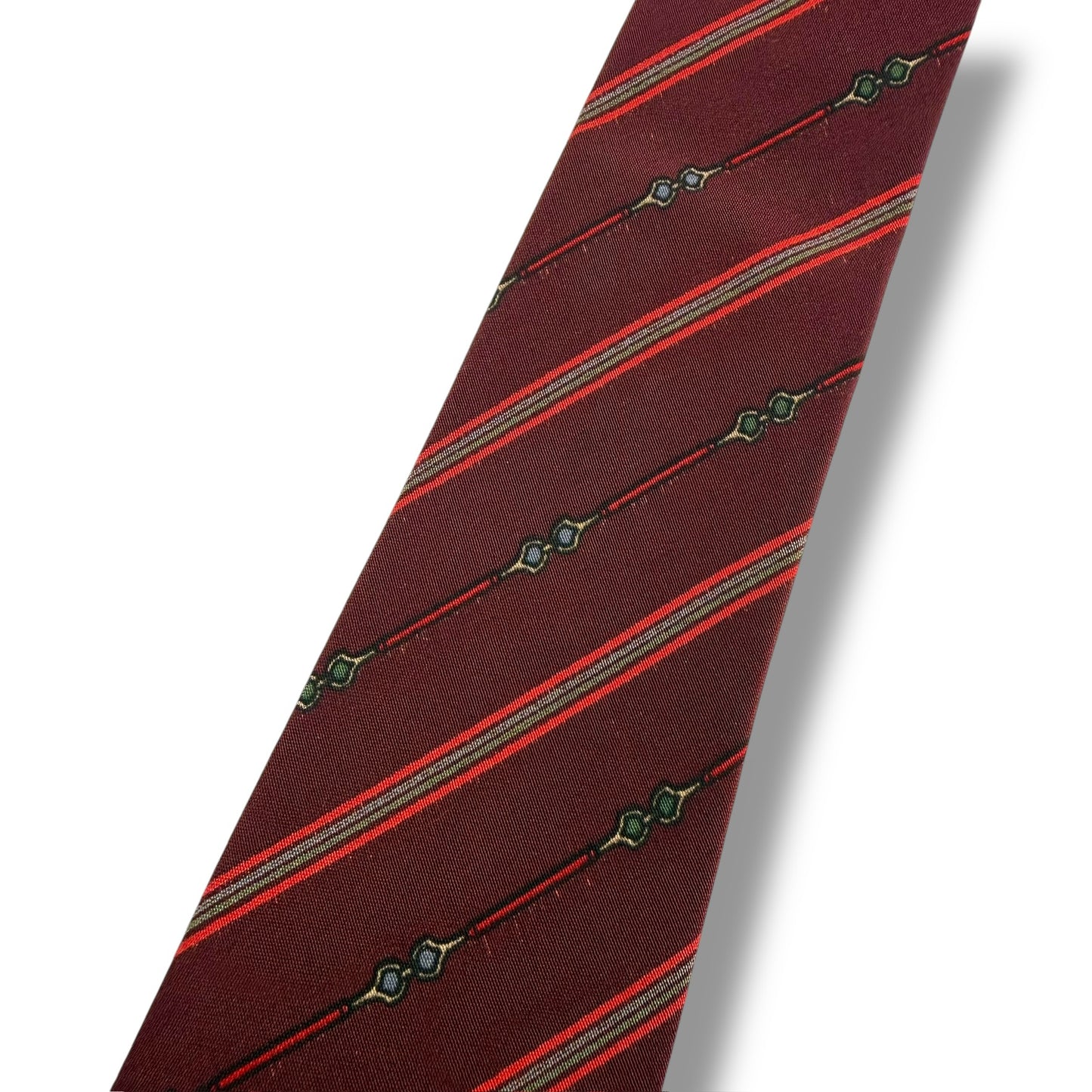 【7913】良品！セリーヌ　ネクタイ　ボルドー系