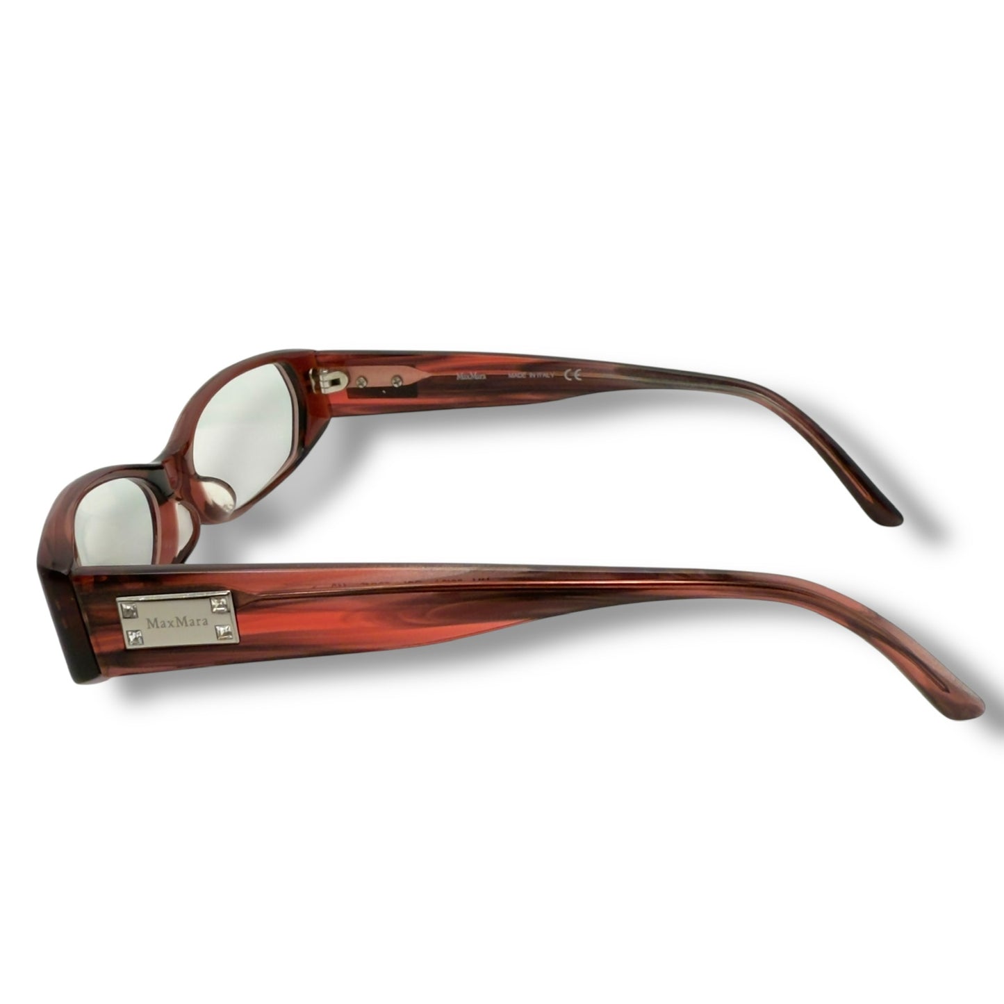 【166】良品！マックスマーラ　メガネ　レッド系