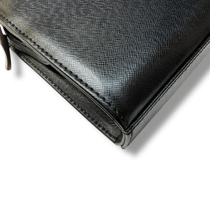 【美品】(1)バーバリー　セカンドバッグ　クラッチバッグ　サフィアーノ　黒