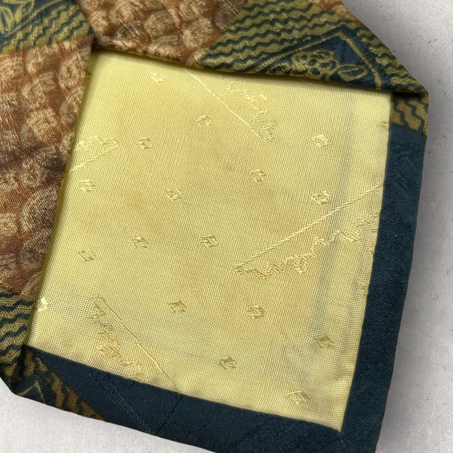 [6294] Good quality! Carbene necktie, brown, Japanese style pattern 