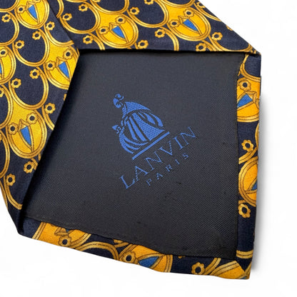 【7618】良品！ランバン　ネクタイ　ネイビー系