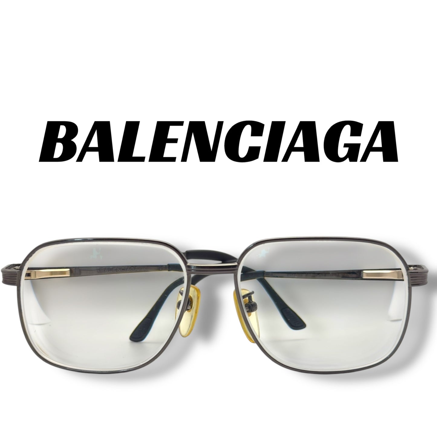 【217】可品！バレンシアガ　メガネ　ブラック系フレーム