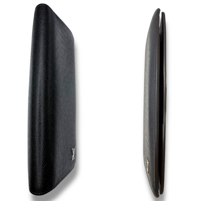 【美品】ルヴィトン　長財布　タイガ　ブラザ　LV金具　ネイビー系