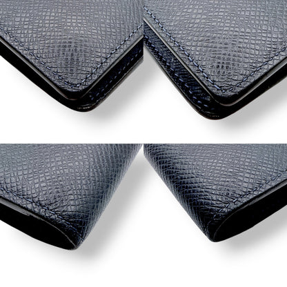 【美品】ルヴィトン　長財布　タイガ　ブラザ　LV金具　ネイビー系