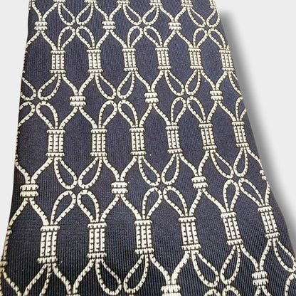 【8766】良品！エルメス　ネクタイ　ネイビー系