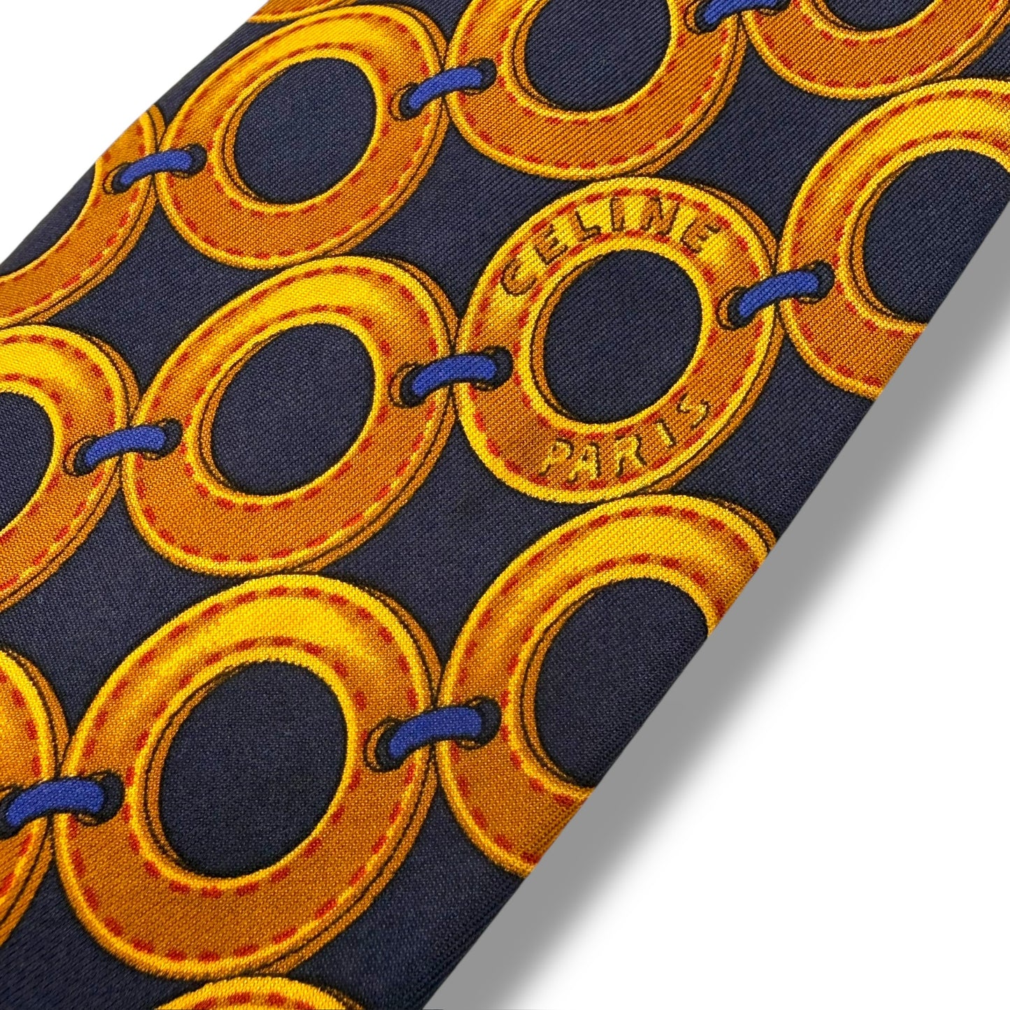 【7532】良品！セリーヌ　ネクタイ　ゴールド系