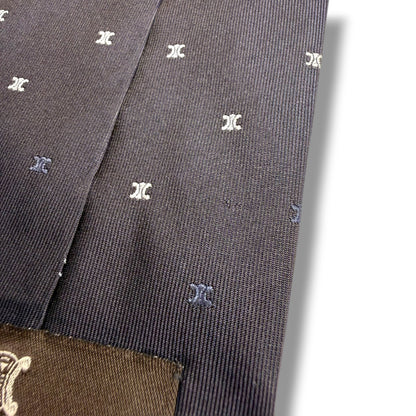 【8461】良品！セリーヌ　ネクタイ　ネイビー系　トリオンフ柄