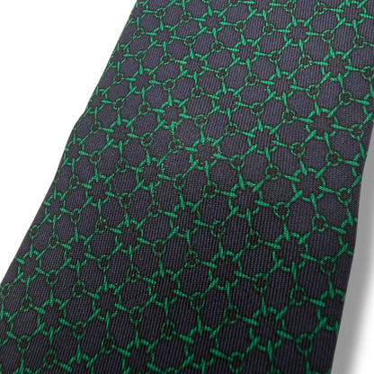 【7553】良品！エルメス　ネクタイ　グリーン系