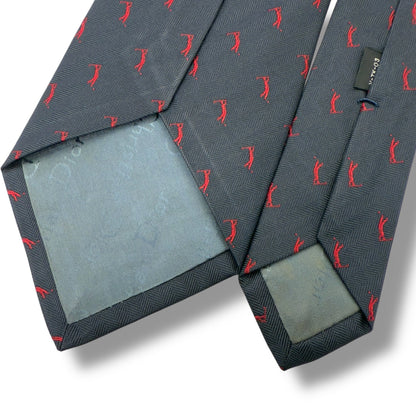 【7571】良品！ディオール　ネクタイ　ネイビー系　ゴルフ柄