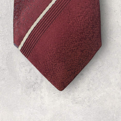 【6941】良品！ゼニア　ネクタイ　レッド系　ワインレッド系