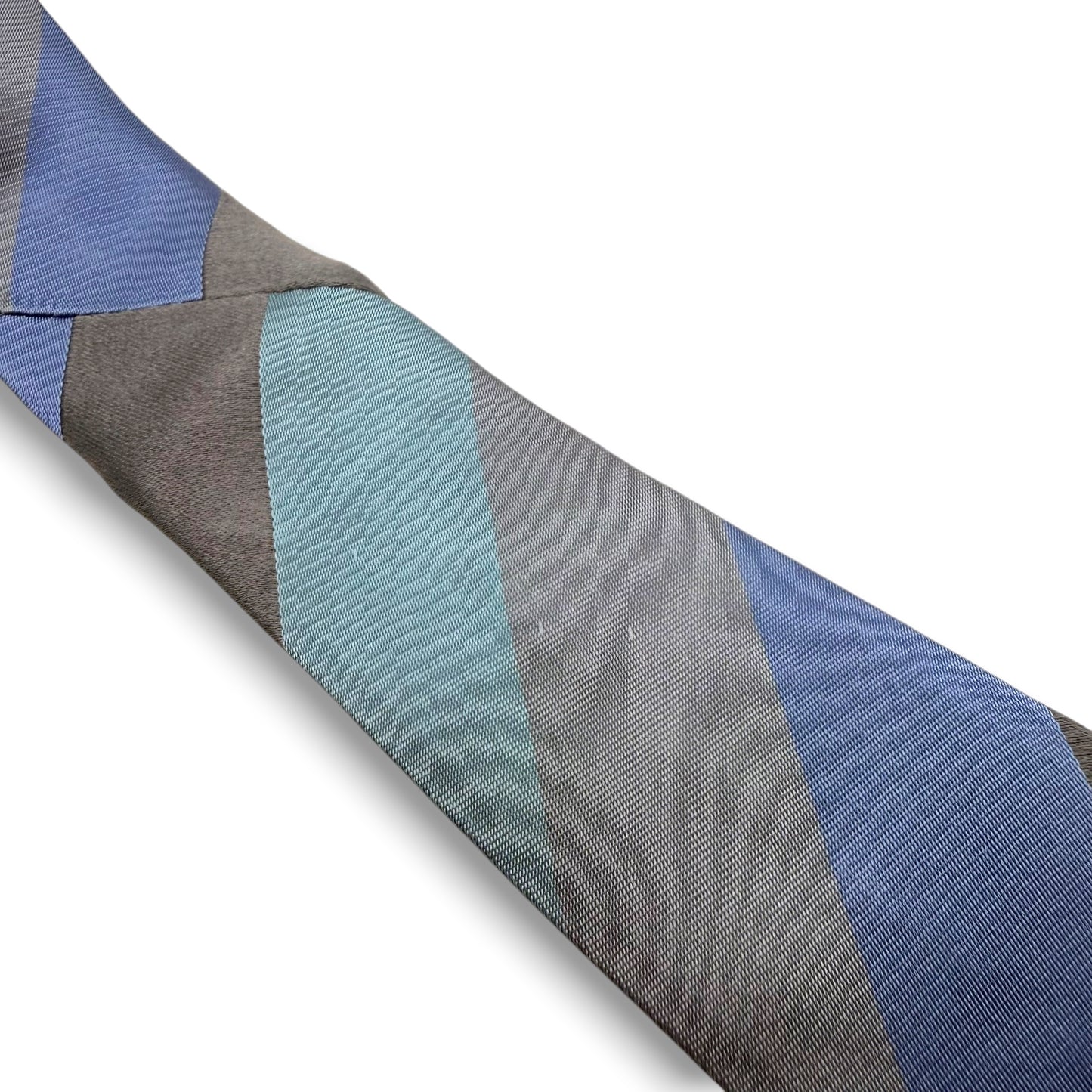 【7593】良品！グッチ　ネクタイ　水色系　ストライプ柄