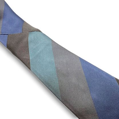 【7593】良品！グッチ　ネクタイ　水色系　ストライプ柄