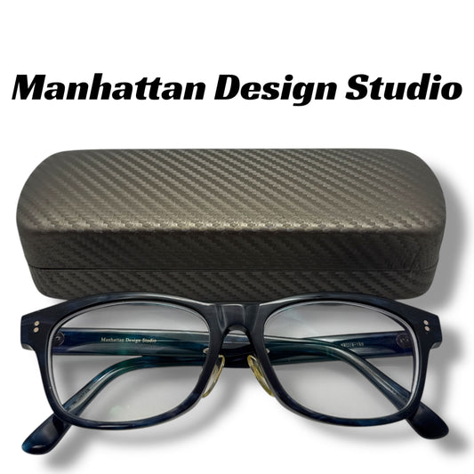 【207】良品！マンハッタンデザインスタジオ　メガネ　ブルー系