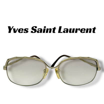 【157】良品！イブサンローラン　メガネ　ゴールド系