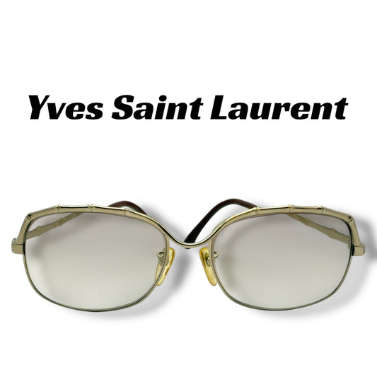 【157】良品！イブサンローラン　メガネ　ゴールド系