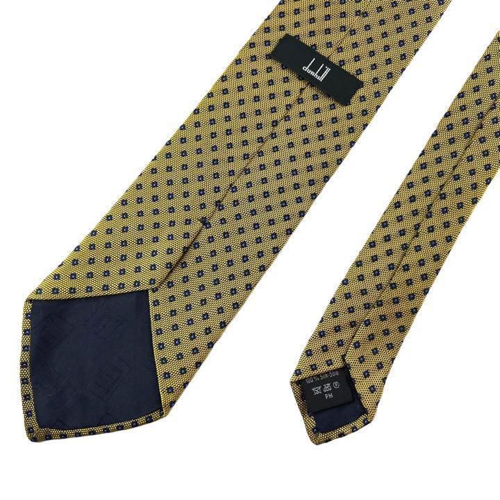【3397】美品！dunhill ダンヒル　ネクタイ　ゴールド系.
