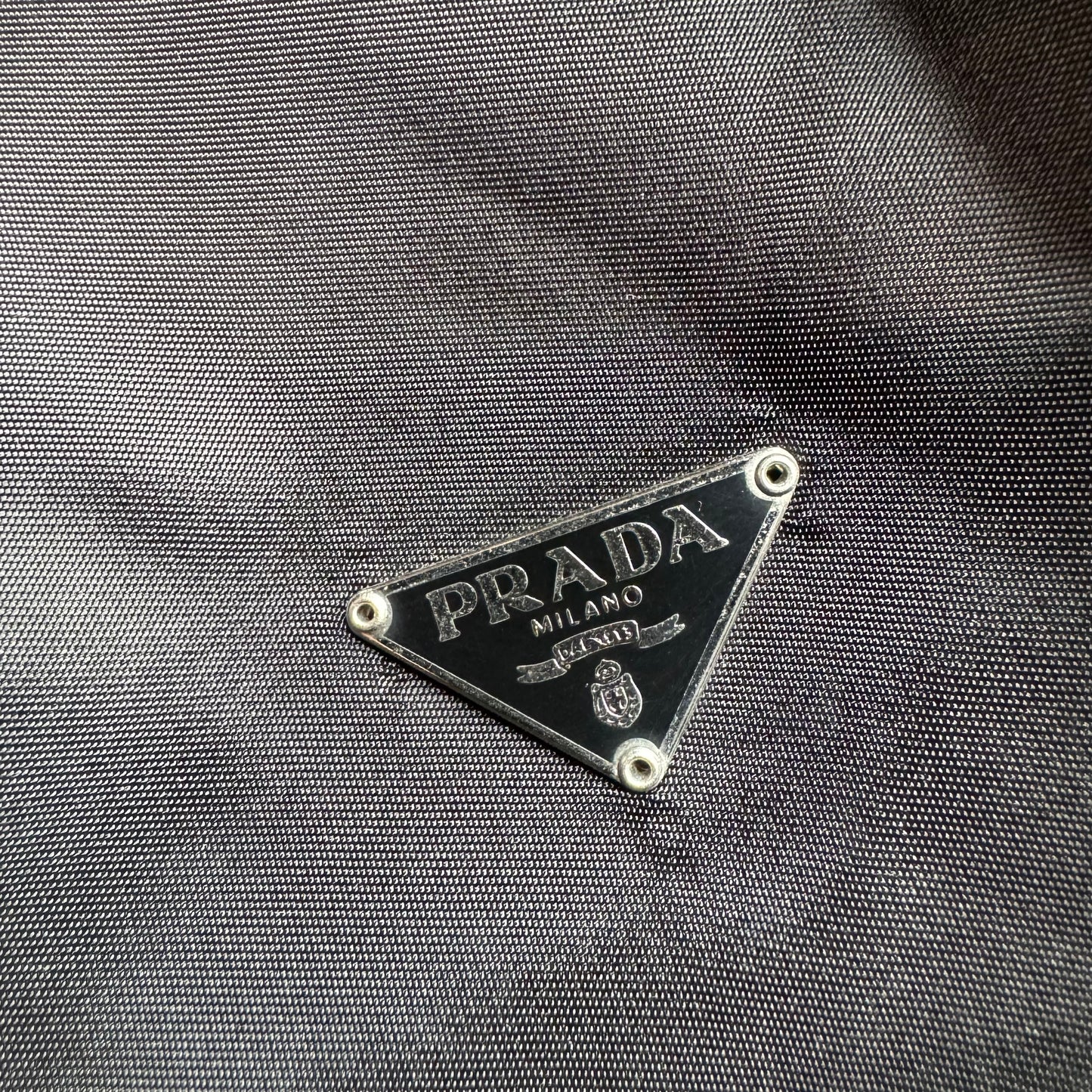 【美品】プラダ　ポーチ　ブラック系　ナイロン　テスート　巾着