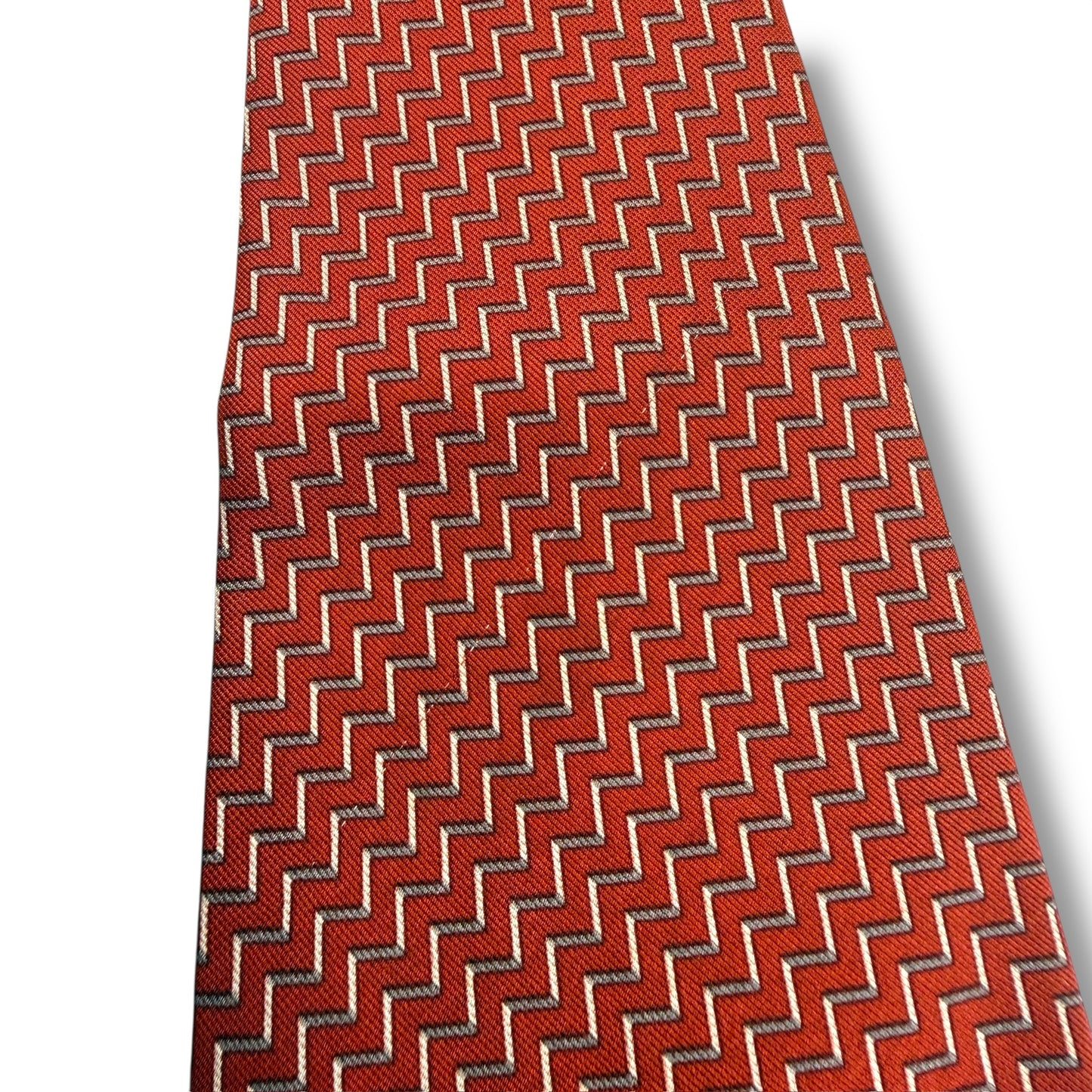 【7918】良品！アルマーニ　ネクタイ　レッド系