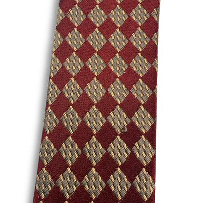 【7906】良品！アルマーニ　ネクタイ　ボルドー系