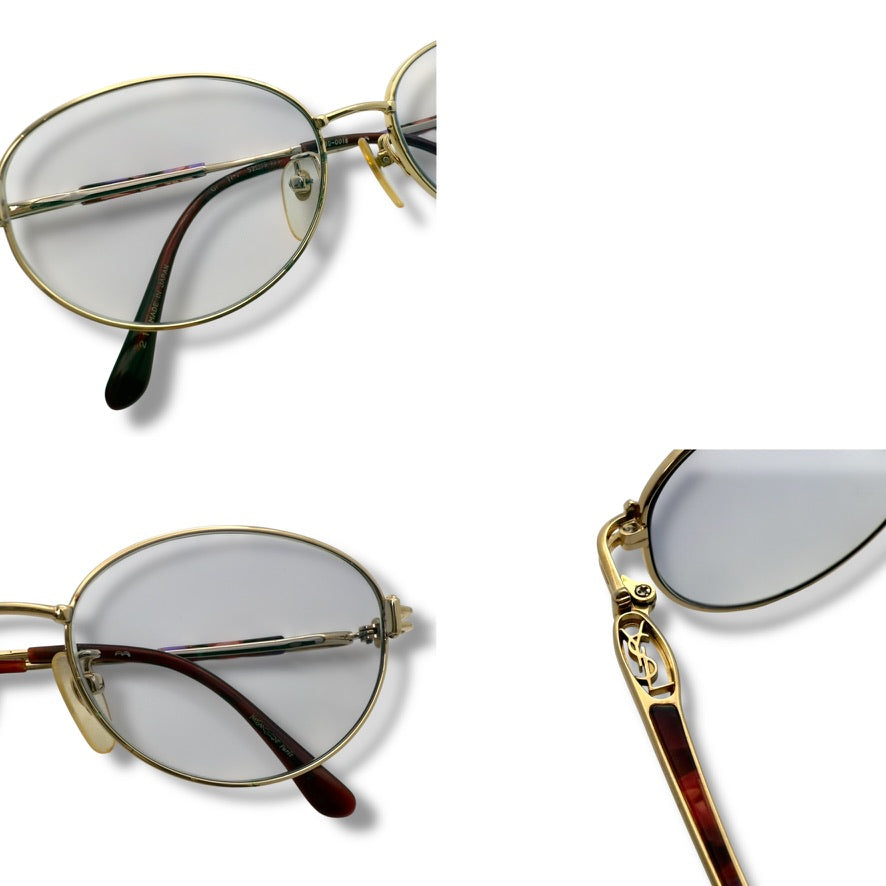 【155】イブサンローラン　メガネ　ゴールド系