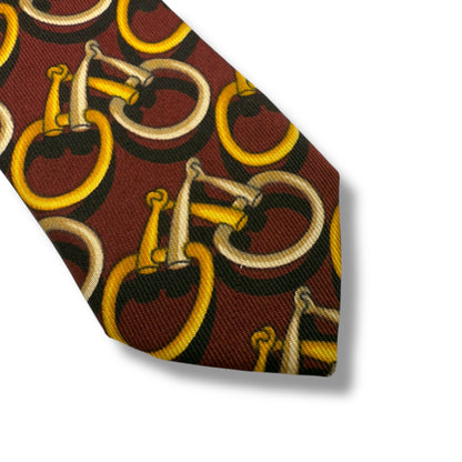 【7563】良品！グッチ　ネクタイ　ボルドー系