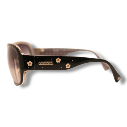 【203】美品！コーチ　サングラス　ブラック系　シグネイチャー　フラワー