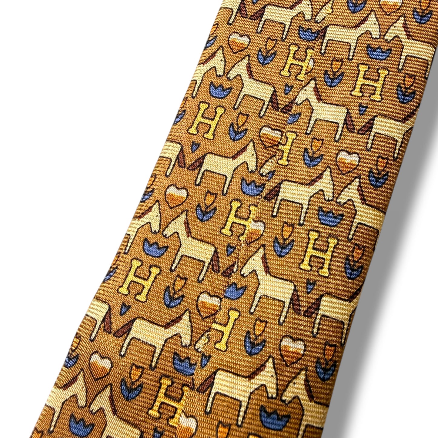 【8574】良品！エルメス　ネクタイ　ライトブラウン系