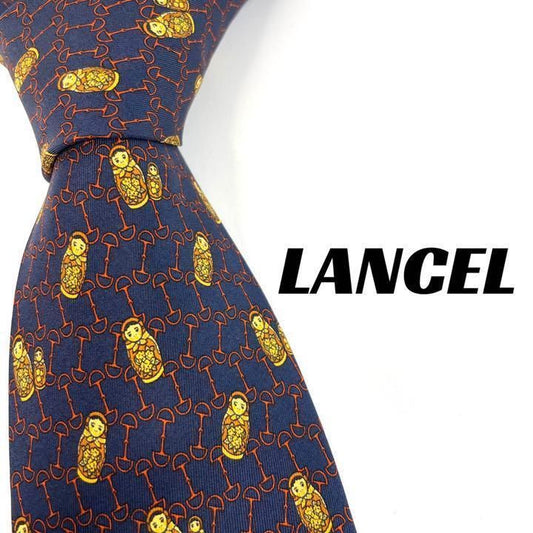 【2847】良品！ランセル　ネクタイ　ネイビー系