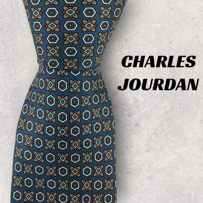 [6163] Beautiful item! Charles Jourdan tie, navy 