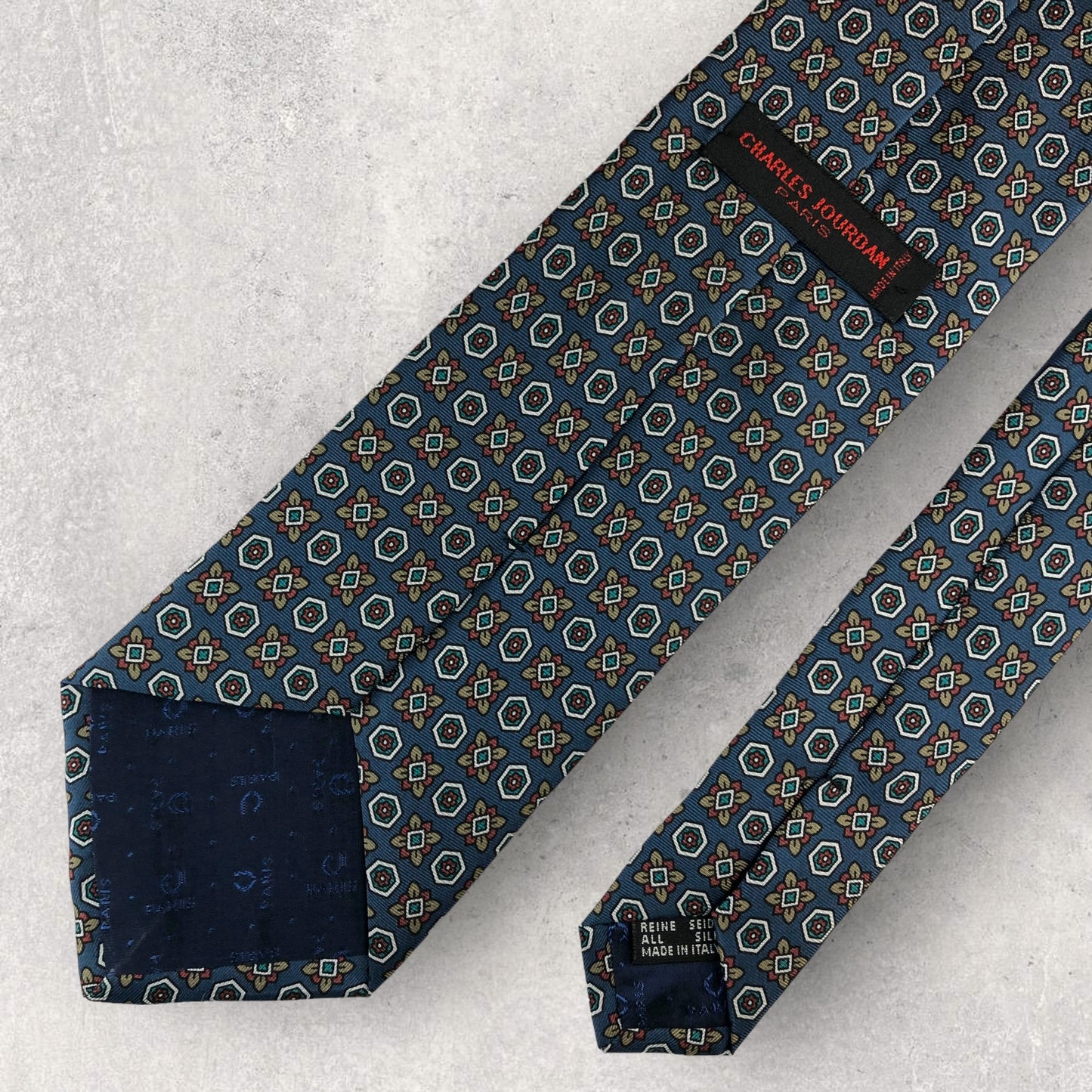 [6163] Beautiful item! Charles Jourdan tie, navy 