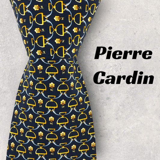 [6165] Beautiful item! Pierre Cardin tie, navy 