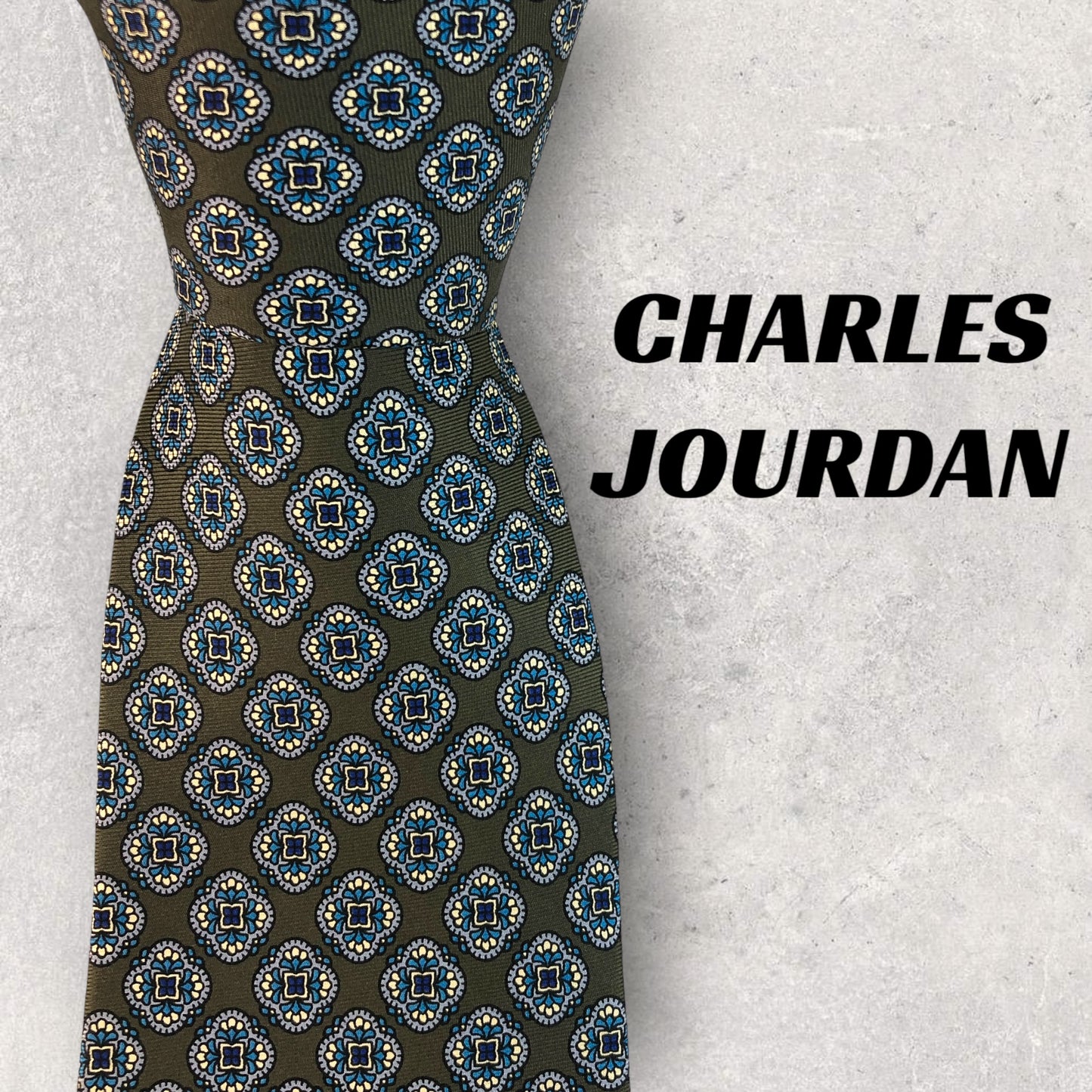 [6172] Almost unused! Charles Jourdan necktie, green 