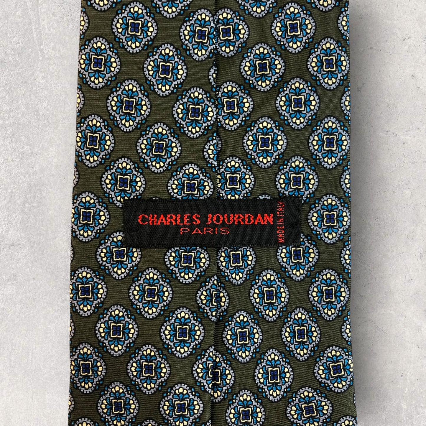 [6172] Almost unused! Charles Jourdan necktie, green 