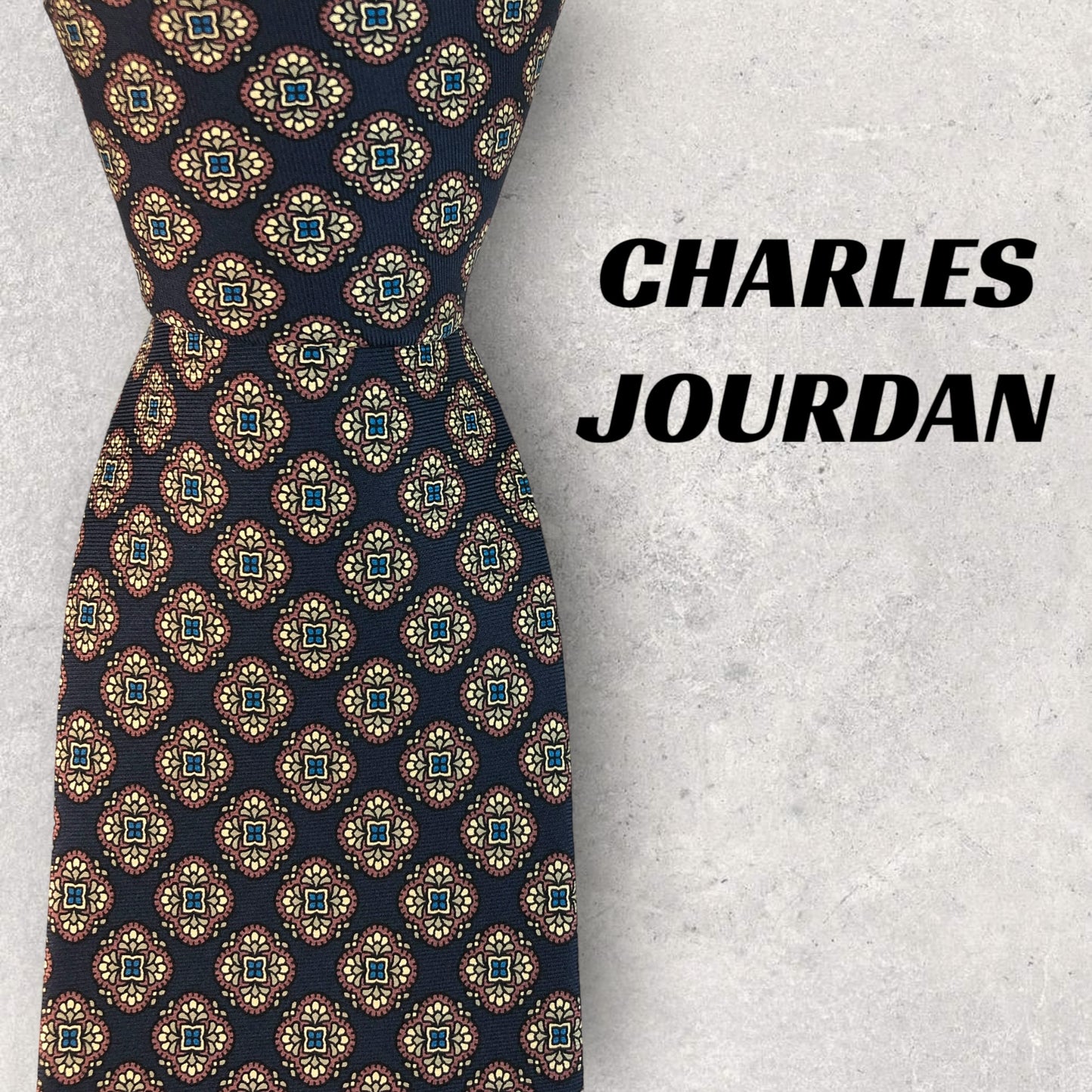 [6190] Good quality! Charles Jourdan tie, blue 