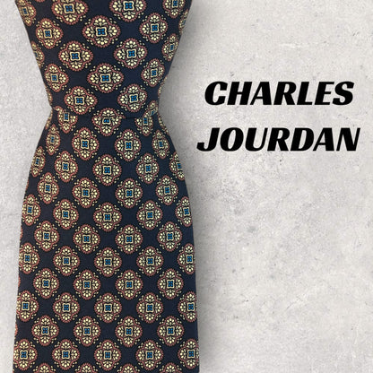 [6190] Good quality! Charles Jourdan tie, blue 