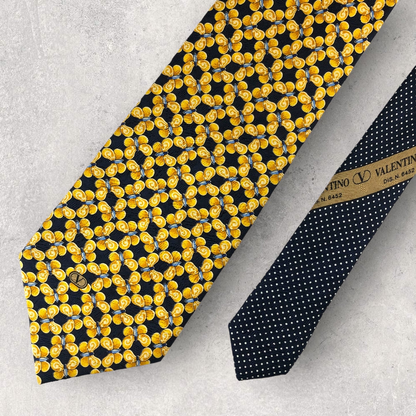 [6220] Good quality! Valentino tie, blue 