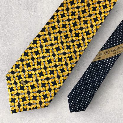 [6220] Good quality! Valentino tie, blue 