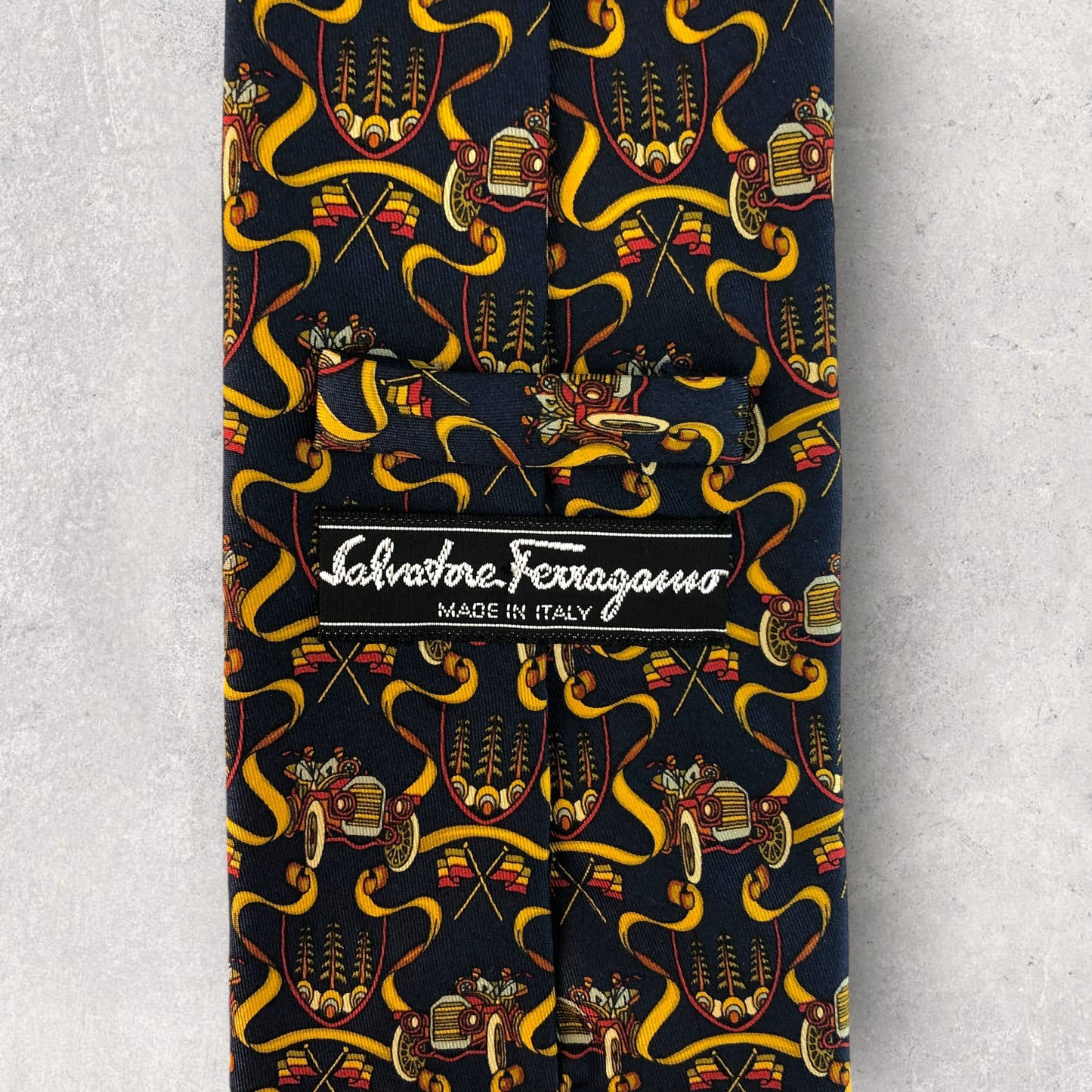 [6227] Beautiful item! Salvatore Ferragamo tie, blue 