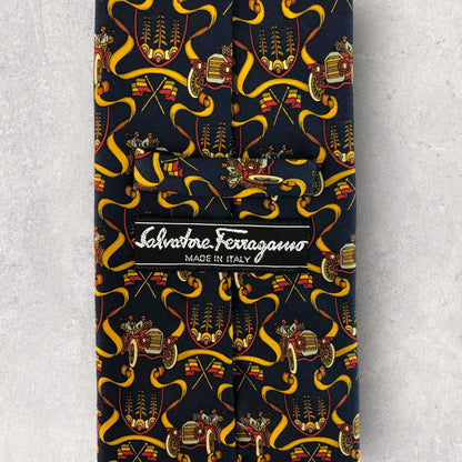 [6227] Beautiful item! Salvatore Ferragamo tie, blue 
