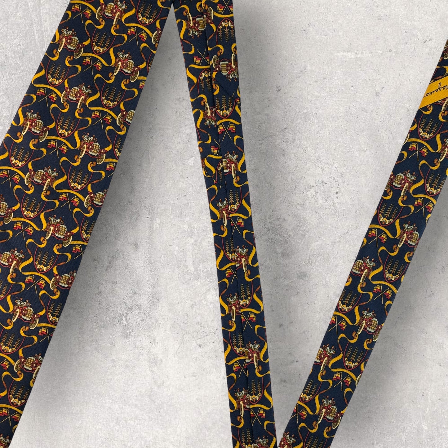 [6227] Beautiful item! Salvatore Ferragamo tie, blue 