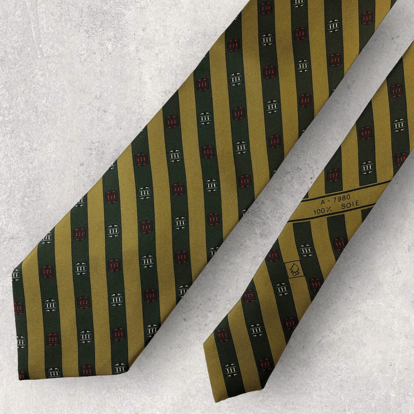 [6243] Unused and stored! Christian Dior tie, green x khaki 