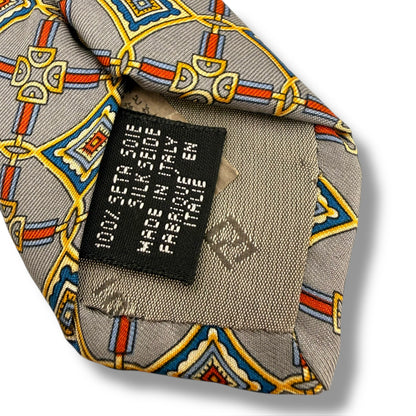 【7907】良品！フェンディ　ネクタイ　グレー系