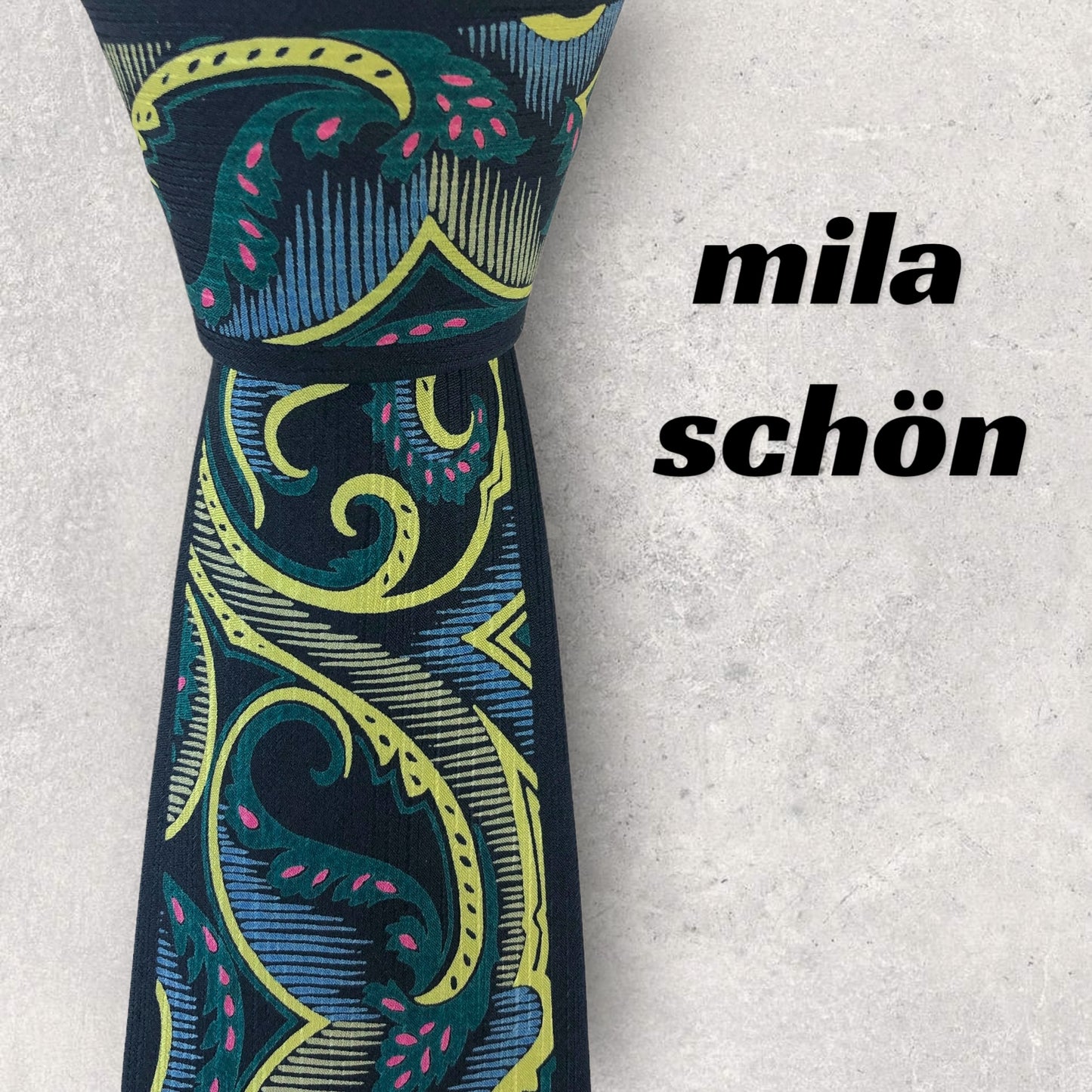 [6255] Beautiful item! Mila Schon tie, blue 