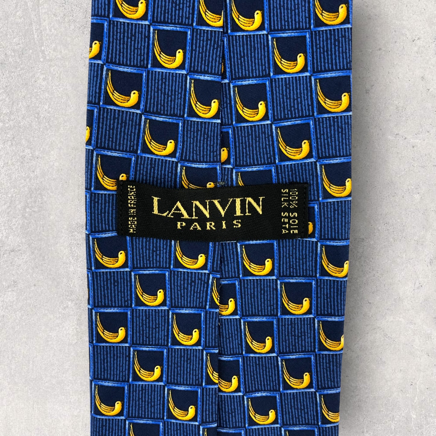 [6263] Good quality! Lanvin tie, blue 