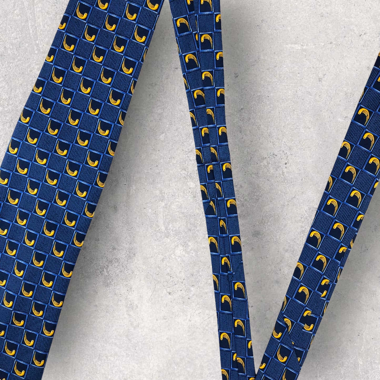 [6263] Good quality! Lanvin tie, blue 