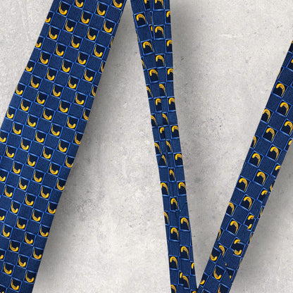 [6263] Good quality! Lanvin tie, blue 