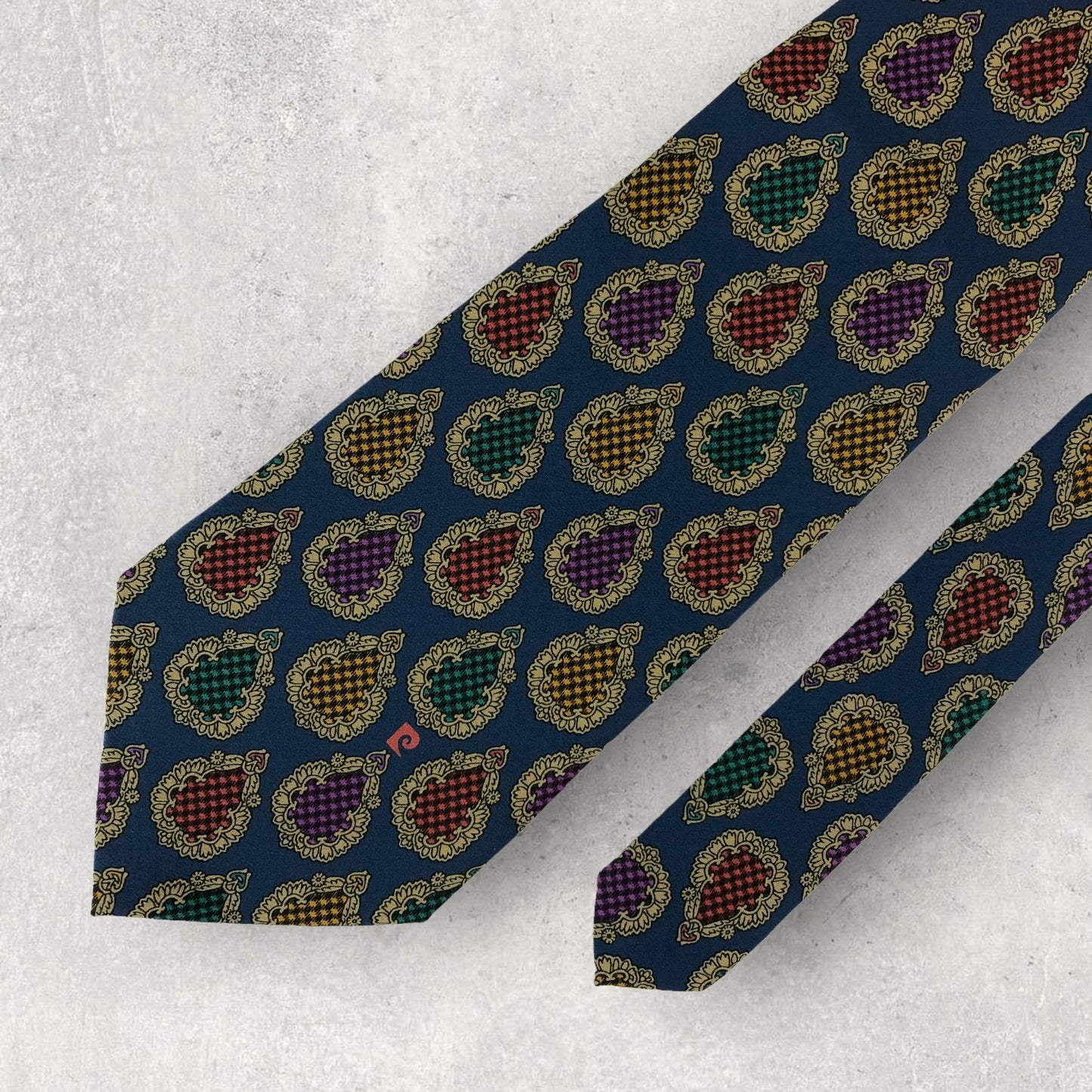 [6266] Good quality! Pierre Cardin tie, blue 