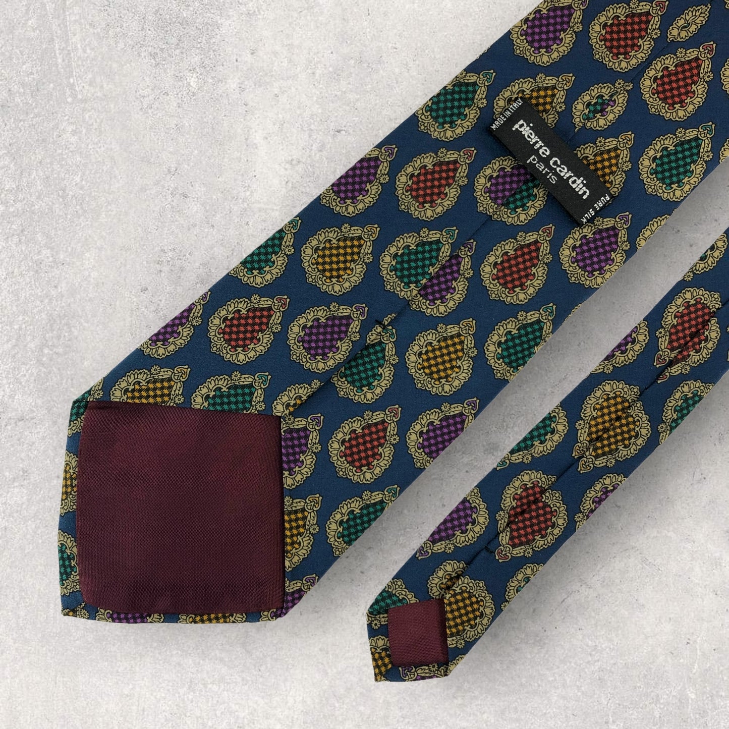 [6266] Good quality! Pierre Cardin tie, blue 